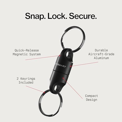 Image of KeySmart MagConnect Magnetic Key Holder for Purse, Key Chains for Car Keys - Detachable Key Ring Quick Release Keychain