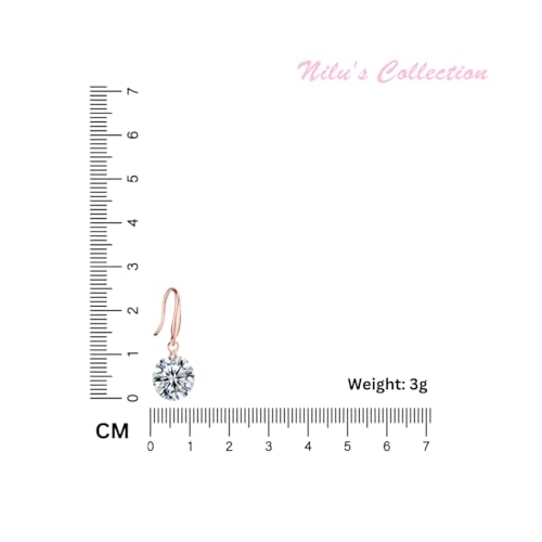 Image of Nilu's Collection Enchanting Light Weight Cubic Zircon Crystal Drop Earrings for Women and Girls, for Daily Use, Office Use