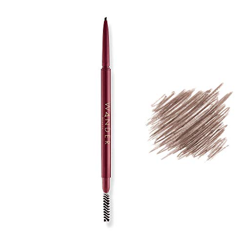 Eyebrow Pencil - Mechanical Pencil for Microblading Look - WANDER BEAUTY FRAME YOUR FACE MICRO BROW PENCIL - Eyebrow Shaper, Precision Eyebrow Pencil & Brow Brush. No smudge eyebrow color and filler.