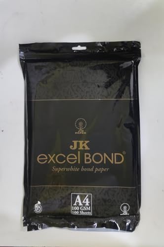 Image of JK Excel Bond Premium Paper, 100 GSM, A4 Size, White, 100 Sheets per Pack, Pack of 2