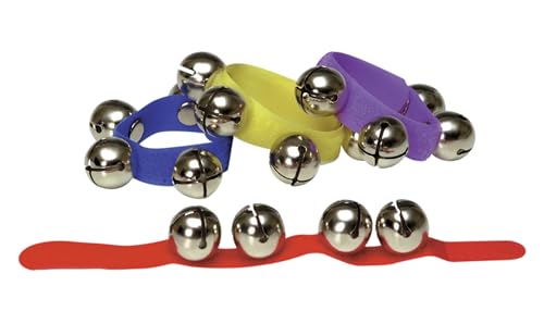 Rhythm Band Wrist Bells, Assorted Colors, Set of 12