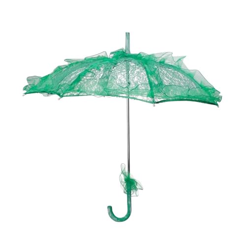 Ombrelle en dentelle élégante pour fête en plein air, accessoires photo, parasol décoratif en dentelle pour jardin, Vert