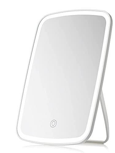 Espelho de Mesa com LED Portatil, 180º, Brilho Regulável Touch, Para maquiagem, Barba, Limpeza de pe