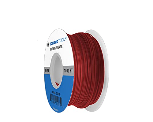 🔥 Flash Sale Jonard Tools R30R-1000 Red Insulated Kynar Copper Wire Roll, 30 AWG, 1000 ft Length