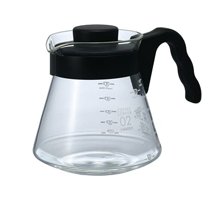 hario v60 coffee server set red - Hario V60 Glass Coffee Server Pour Over Carafe Microwave Safe 700mL, Black