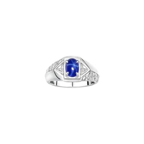 Rylos Classic Oval Blue Star Sapphire Ring Cover