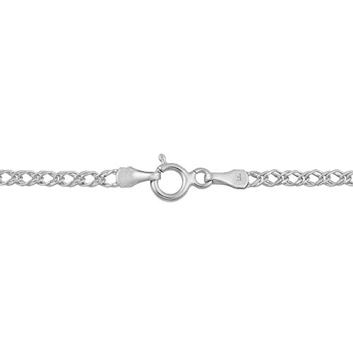14K White Gold Diamond Weave Curb Chain Anklet Jewelry (2 Mm, 10 Inch) #TOP1