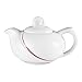 Seltmann Laguna 001.702546 - Teiera rotonda in porcellana, motivo a righe, con coperchio bianco, 0,32 l, diametro 11 cm, altezza 9,6 cm, 2 pezzi