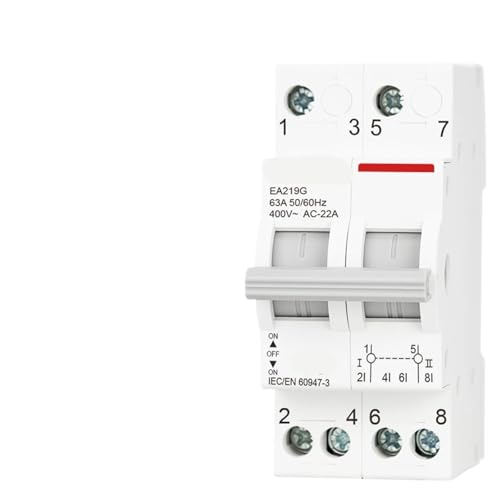 Din Rail Modular MTS Dual Power Manual Transfer AC Isolating Discounnecting Switch Circuit Breaker 1Pcs(2P,40A)