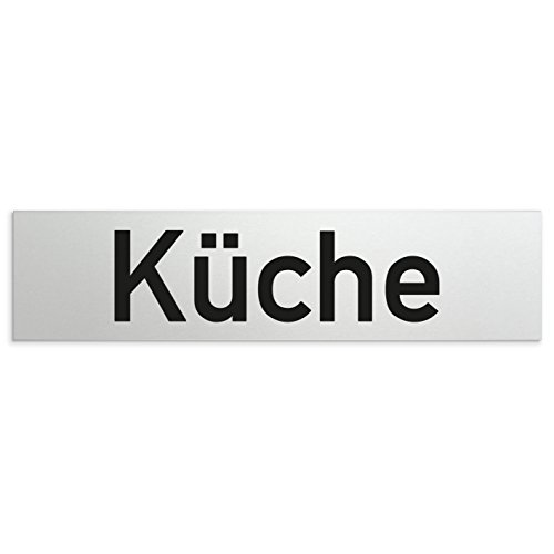 Kinekt3d Leitsysteme Aluminium Türschild Küche 160 x 40 x 1,5mm (Oberfläche veredelt) • Selbstklebend