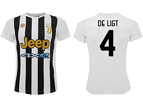 Sportbaer Maglia Calcio Matthijs De Ligt Stagione 2021 2022. Maglia Bianco Nera Numero 4. Prima Maglia. Replica Ufficiale autorizzata. Taglie da Adulto e da Bambino. (6 Anni)