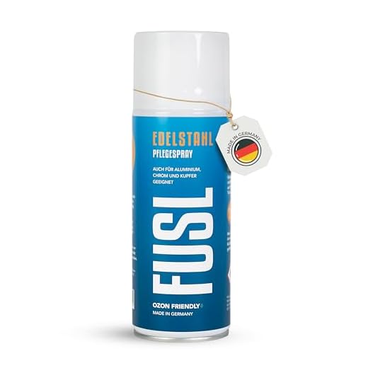 FUSL Edelstahl Pflegespray 400ml – langhaltende Pflege & Schutz mit Anti-Fingerprint-Effekt - auch für Aluminium, Chrom, Kupfer geeignet - Made in Germany