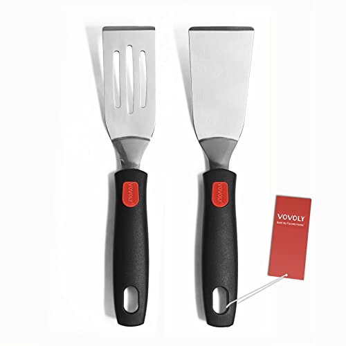 Professional Mini-Serving Spatula Set, Stainless Steel Cutter and Serve Turner for Serving, Flipping...