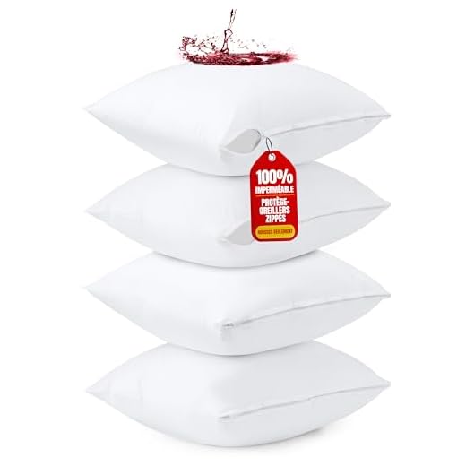 Utopia Bedding Housse Coussin 65 x 65 cm - Lot De 4 - Imperméables avec Fermeture Eclair - Housse de Coussin Anti Punaises De Lit