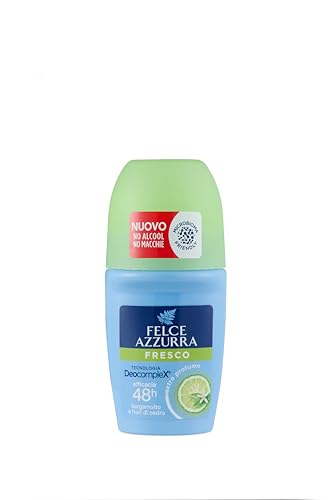 Felce Azzurra - Deodorant Roll On Fresh mit Aloe Vera, IdraTalc-Formel, Wirksamkeit 48 Stunden, hinterlässt keine Flecken - 50 ml