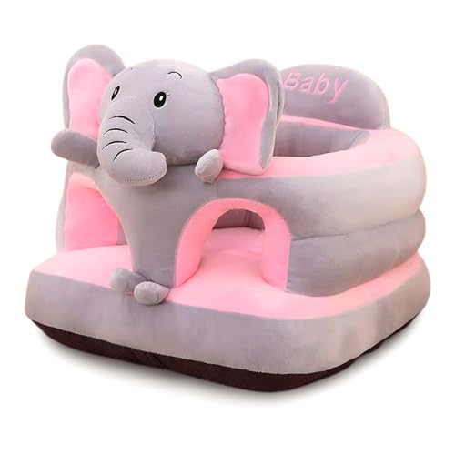 Image of Baby Support Seat, Cute Baby Sofa Chair for Sitting Up, Comfy Plush Infant Seats (Gray Elephant, W17.5 x H17.5)