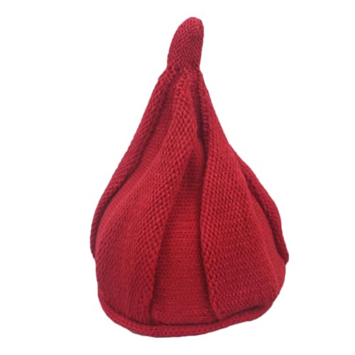 FRCOLOR Pointy Knitted Beanie for Red Wine Winter Hat for Boys and Comfortable Fit Easy to Wash Fashionable Knit Design for Cold Weather