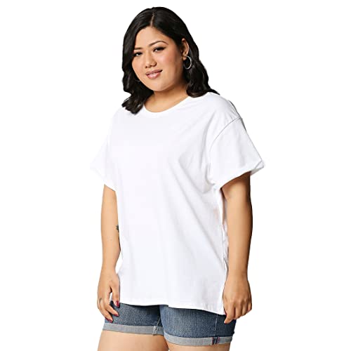 Image of Bewakoof Women Cotton Solid Loose Fit T-Shirt
