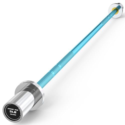 HANDBODE 5lb Mini Barbell, 4ft Short Barbell, Beginner Women Weightlifting