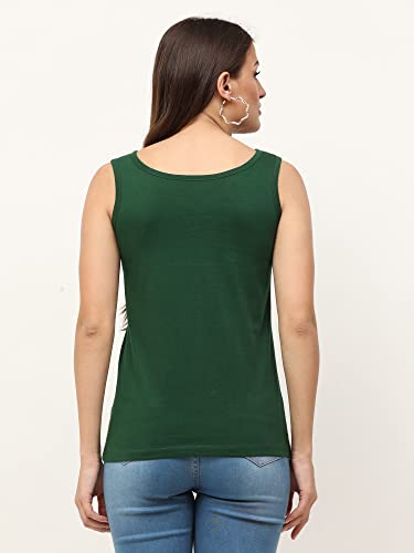 Image of Ecoline Clothing Eco-Friendly Women's Cotton Regular Fit Dual V Neck /Round Neck Tank Top, Yellow, Large
