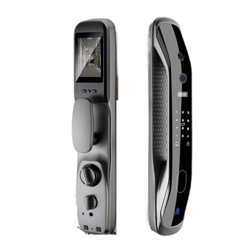 Serrure biométrique d'empreintes digitales avec caméra et code pour porte connectée - 2