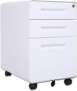 MENGLI-2024 Archivador Archivador bajo de Acero con Cerradura for Oficina, Color sólido, con Esquinas Redondeadas Armario de Almacenamiento para Oficina(Blanco)