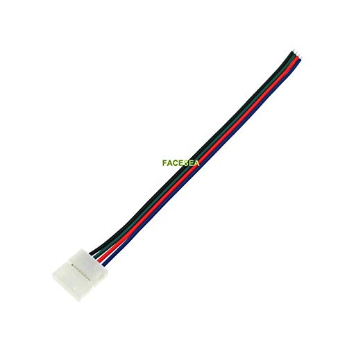 Gimax 10pcs 20pcs 50pcs 100pcs 4pin 10mm RGB LED Strip Connector with 15cm 4 pin wire Free Welding Connector PCB Adapter for 5050 - (Package: 100pcs)