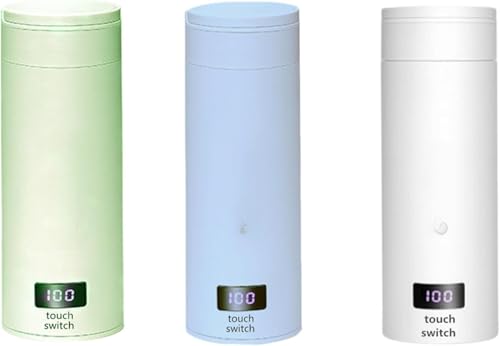 電気ケトル ポータブル500ml 小型(コンセント式)電気ケトル LCD温度表示 電気温水カップ マルチ温度調整 5分急速沸かし 空焚き防止 真空断熱 漏れない 水筒 電気ポット ステンレス コーヒー 紅茶に使用 一人用 (ホワイト)