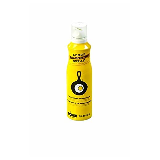 Lodge Cast Iron Seasoning Spray - Seasoning Spray Made with 100% Canola Oil to Restore, Cure, and Care for Cast Iron Cookware - 8 Ounce