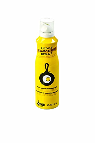 Lodge Cast Iron Seasoning Spray - Seasoning Spray Made with 100% Canola Oil to Restore, Cure, and Care for Cast Iron Cookware - 8 Ounce
