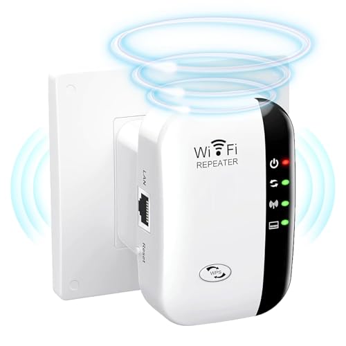 2024 Newest WiFi Extender Booster, WiFi Repeater for Home, WiFi Booster Range Extender, Covers up to 3600 Sq - With Ethernet Port, Quick Setup, Home Wireless Signal Booster, Uk Plug (White)