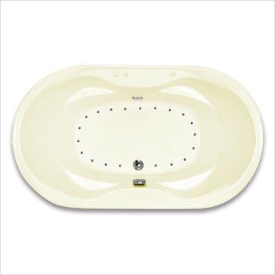 Antigua 41 x 70 x 23" Oval Air Jetted Bathtub Color/Trim / Tile Flange / Pump: Bone / Brushed Nickel / No / Right