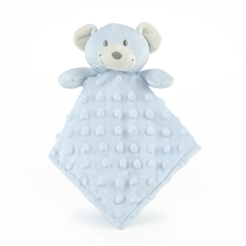 Mi Pipo - Dou Dou Bebe | Manta Suave 28x28 cm | Peluche Bebé Recién Nacido | Certificación CE | Regalo Original para Bebés (Oso Azul)