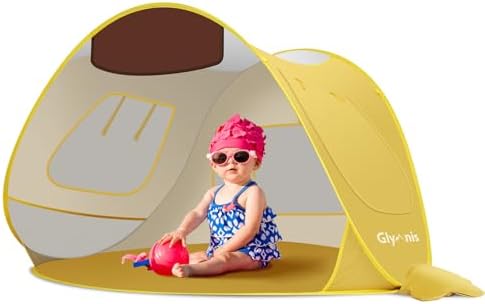 Glymnis Tente Anti UV Bébé, Tente de Plage Pop Up - Anti-UV, Haut...