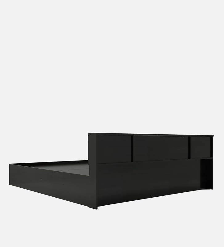 Image of Mintwud Pepperfry Engineered Wood King Size Bed with Box Storage | Wooden Double Bed Cot Palang Furniture with Headboard for Home Bedroom Living Room and Hotel (Wenge Finish)