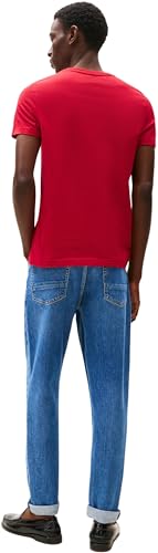 Tommy Hilfiger T-Shirt Manches Courtes Homme Slim Fit, Rouge (Medium Red), S