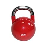 「NexPon」ケトルベル 競技用鋼ケトルベル、男性と女性ではジムのための専門のトレーニングケトルベル、ホームフィットネス機器 (赤 6kg)