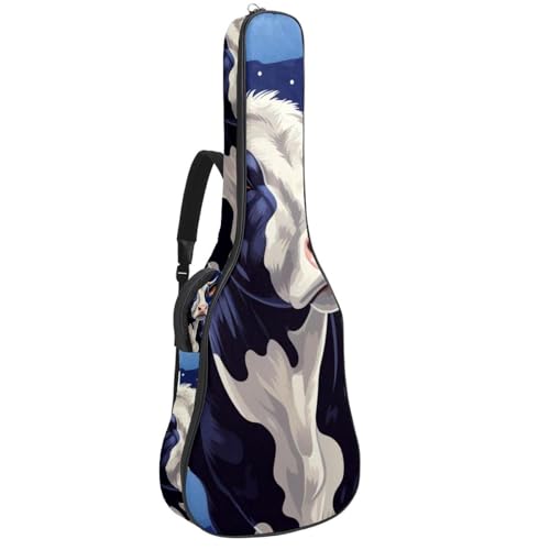 Sac de guitare acoustique imperméable motif vache pour transporter votre musique au quotidien