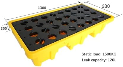 Modular Spill Containment Platform, Leakproof Polyethylene Tray, Anti-Slip Storage Solution for Paint Buckets & Pallets, Heavy-Duty Industrial Use