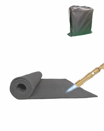 Image of HEIGELAX 40x40 Inch Large fireproof welding blanket,5mm Thickened Welding Pad, Up to 1800°F Heat Resistant Mat which can be use for Welding, Cutting, Grill Cover, Firepit, Camping and Other Uses.