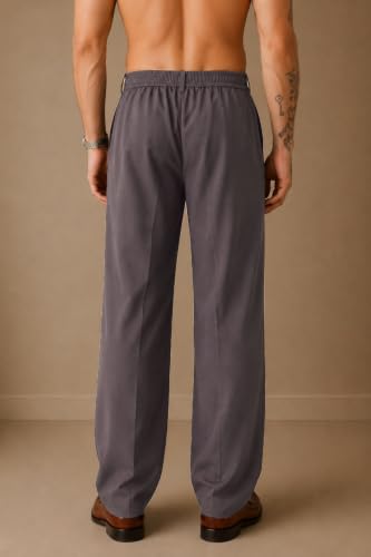 Image of Amazon Brand - INKAST Men Relaxed Fit Korean Pant | Formal Trousers | Straight Fit | Easy Wash | Office Wear