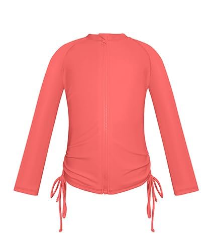 Image of SHEKINI Girl's Zipper Sun Protective UPF50+ Long Sleeve Rash Guard Swimsuit
