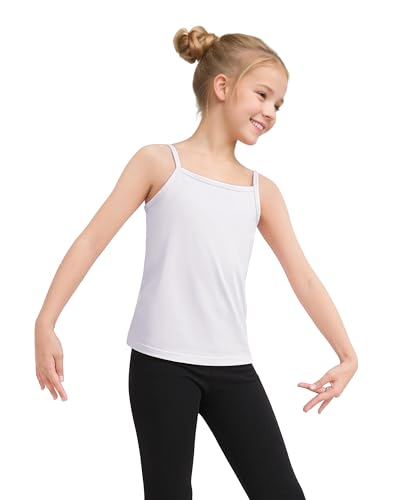 Auranso Girls Undershirts Toddler Camisole Adjustable Straps Cami Dance Tank Tops 3 Pack3