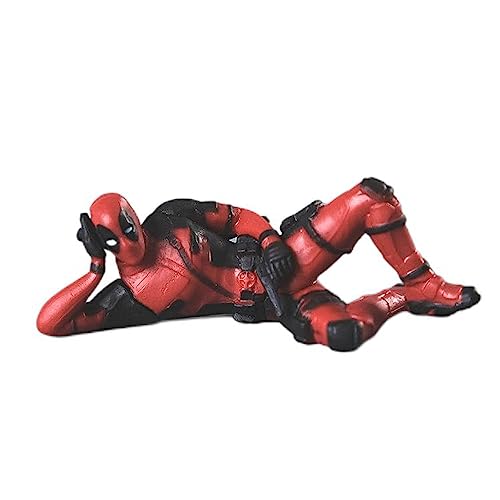 Car Ornaments Deadpool Personality Car Ornament Action Figure Sitting Model Anime Mini Doll Car Decoration Car Accessories (Color Name : Pink) #TOP14
