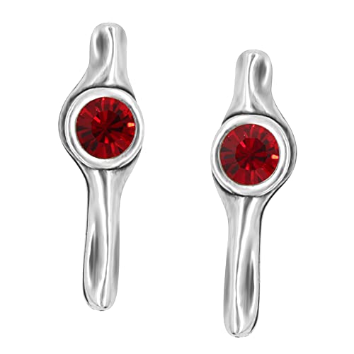 Pendientes largos mujer en plata con piedra tallada roja. El modelo Hewa se envía en una cajita de regalo Cover