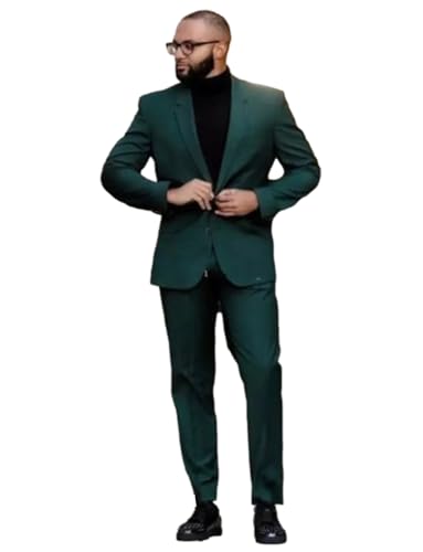 Costume deux pièces homme à revers échancré avec veste boutonnée et pantalon habillé