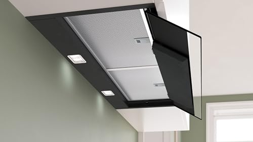 Bosch Serie 6 Integrierte Design Dunstabzugshaube 90 cm, DBB97DP60, Made in Germany, Abluft & Umluft, Leiser & langlebiger Motor, Einfache Installation, Licht mit Farbtemperaturregler, Mattschwarz