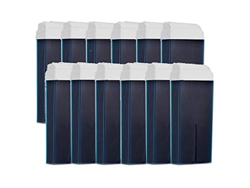 Purewax | 12 Cartouches de cire à épiler BLEU | épilation avec bande | Roll on 100ml | professionnel | jambes | aisselles | bras | corps…