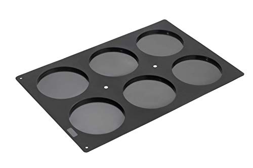 Lurch 67111 FlexiGastro Backform aus 100% BPA-freiem Platin Silikon 6er Diskus, schwarz, 60 x 40 cm, Gastronomie