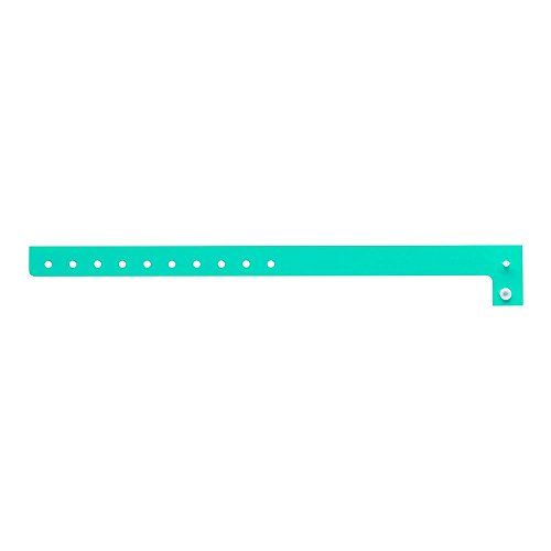 Image of 500 WristCo Aqua Plastic Wristbands for Events | Extended Wear, Security Snap Prevents Reuse - USA Made Bracelet for Hospital & Medical ID, Party & VIP Identification